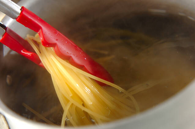 大豆とチョリソーのパスタの作り方の手順3