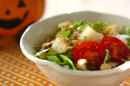 水菜と梨のサラダ