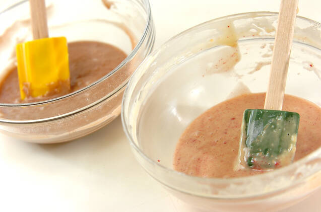 マーブル蒸しパンの作り方の手順3