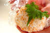 鮭と大葉の桜餅風おむすびの作り方の手順1
