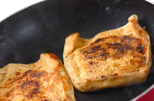 ネギみそ入り焼き油揚げの作り方の手順4