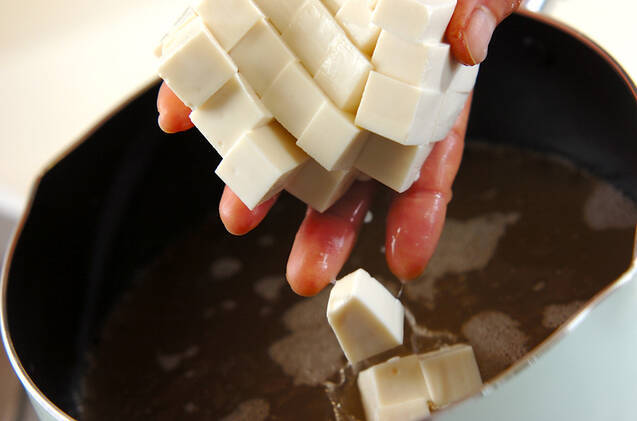 豆腐と卵のスープの作り方の手順3