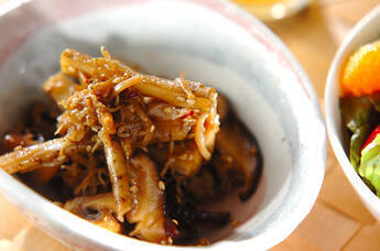 ゴボウとキノコの炒めもの