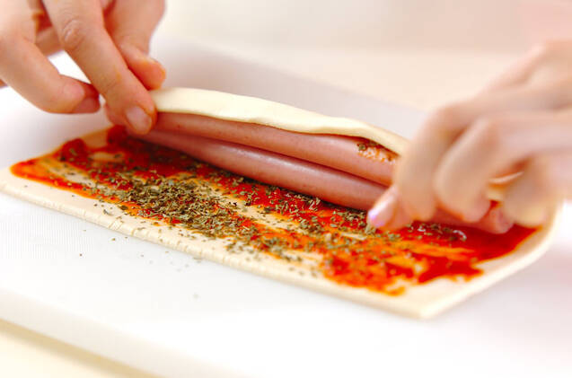 ウインナーパイのピンチョスの作り方の手順3