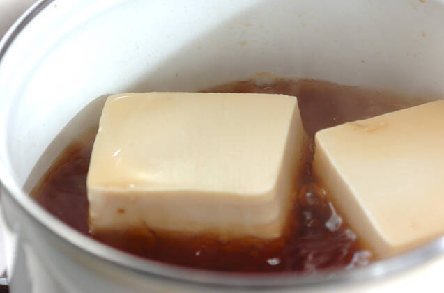 あんかけ豆腐の鶏そぼろの作り方の手順4