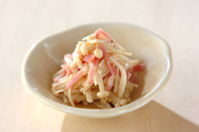 エノキとベーコンのハーブ炒め