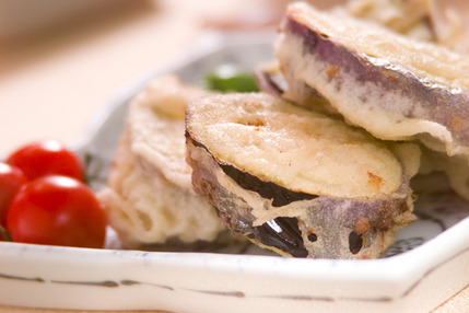 ナス鶏ミンチ挟み揚げ