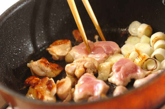 鶏肉と白ネギのおかかまみれの作り方の手順2