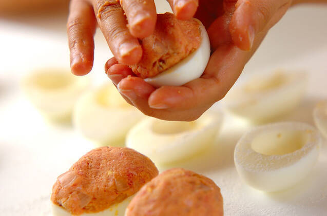 卵のひき肉詰め焼きの作り方の手順7