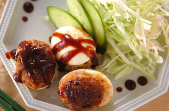 卵のひき肉詰め焼き