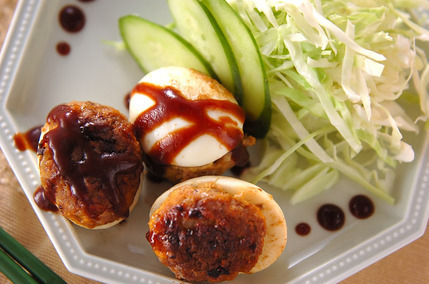 卵のひき肉詰め焼き