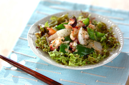 タコのガーリック炒め