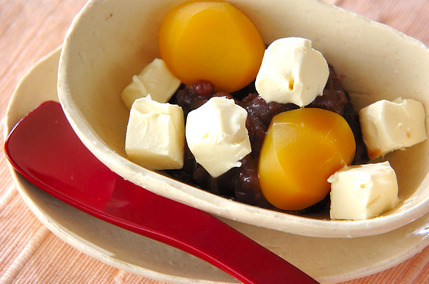 クリームチーズ小豆添え