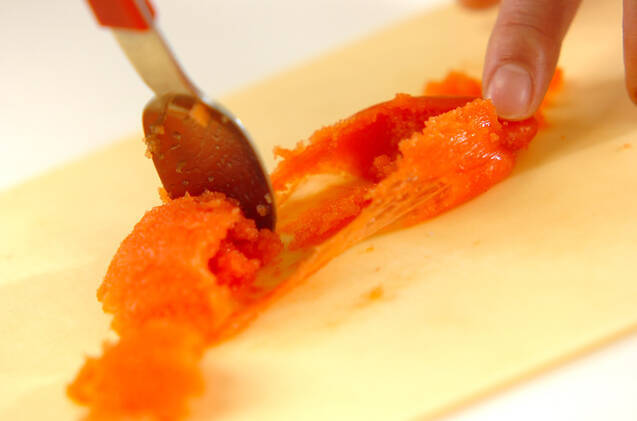 オカヒジキのタラコ和えの作り方の手順2