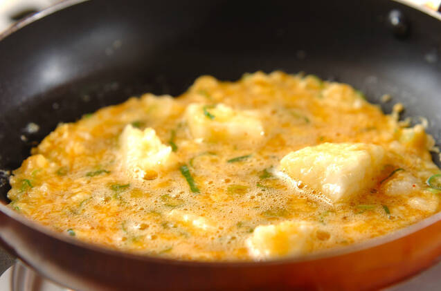 明太とろろのふんわり焼きの作り方の手順4