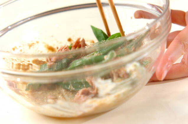 オクラとツナのゴママヨ和えの作り方の手順4