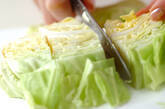 春キャベツの塩もみの下準備1