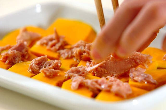 カボチャとツナのレンジ煮の作り方の手順4