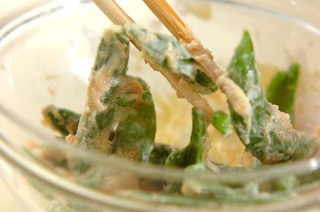 スナップエンドウの明太子マヨ和えの作り方の手順4