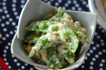 スナップエンドウの明太子マヨ和え