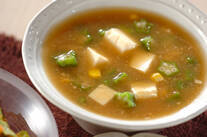 オクラのみそスープ