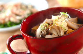 厚揚げとキノコのスープ煮