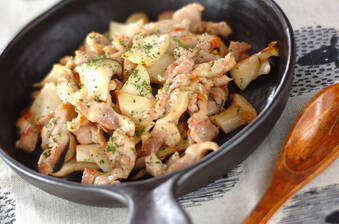 鶏とエリンギの塩麹炒め