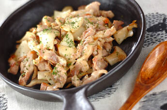 鶏とエリンギの塩麹炒め