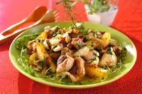 鶏肉とジャガイモのガーリック炒め