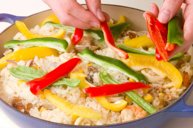 具だくさんのパエリアの作り方の手順14