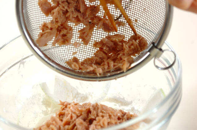 ツナと玉ネギのチヂミの作り方の手順1