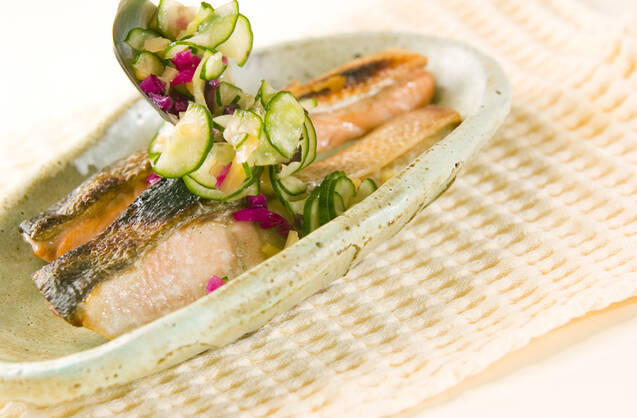 焼鮭の漬物ソースの作り方の手順3