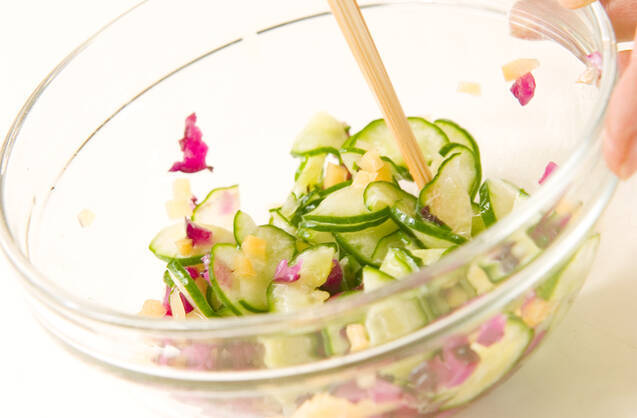 焼鮭の漬物ソースの作り方の手順2