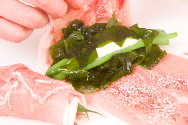 生ワカメの豚肉巻きの作り方の手順5