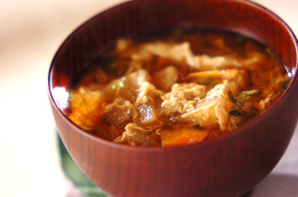 大根のかき玉赤みそ汁