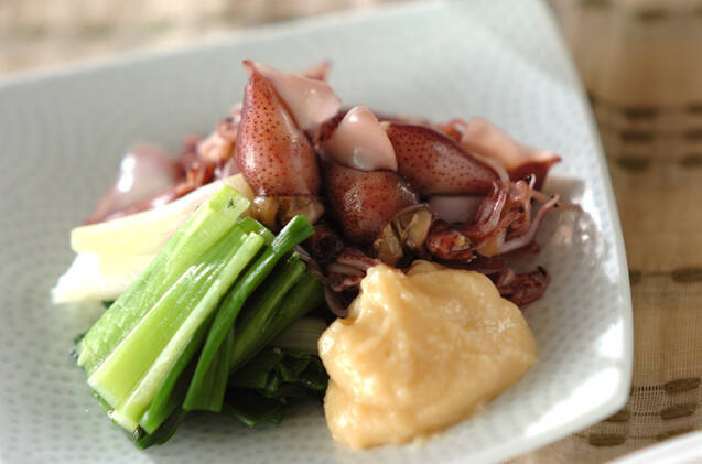 ホタルイカとワケギの酢みそがけ