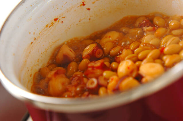 タコと大豆のピリ辛煮の作り方の手順4