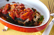 サバのガーリックトマトソース