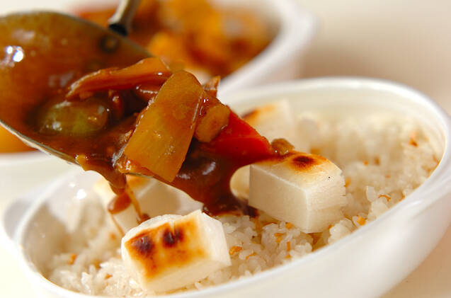 カレー餅ドリアの作り方の手順3