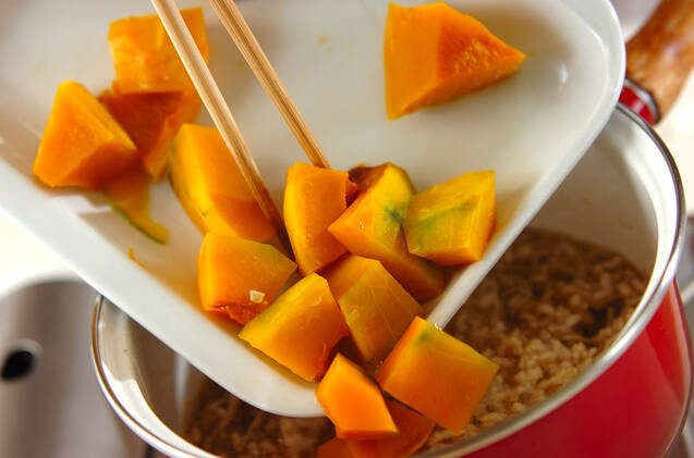 カボチャのそぼろ煮の作り方の手順4