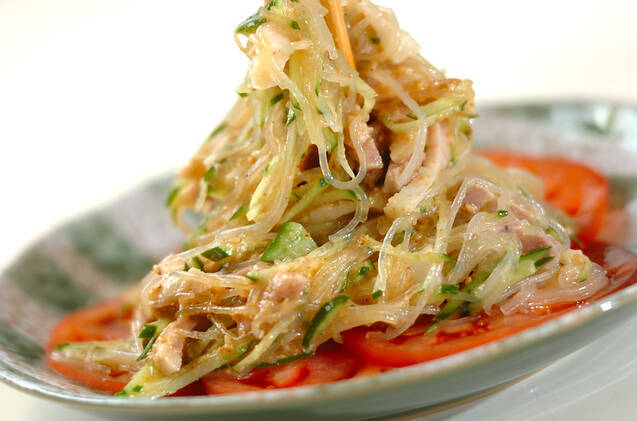 ゆで豚と春雨のピリ辛ゴマみそ和えの作り方の手順7