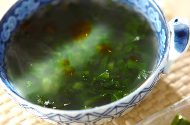 春菊とジャコのスープ