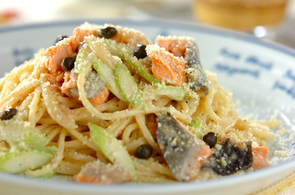 サーモンのクリームパスタ