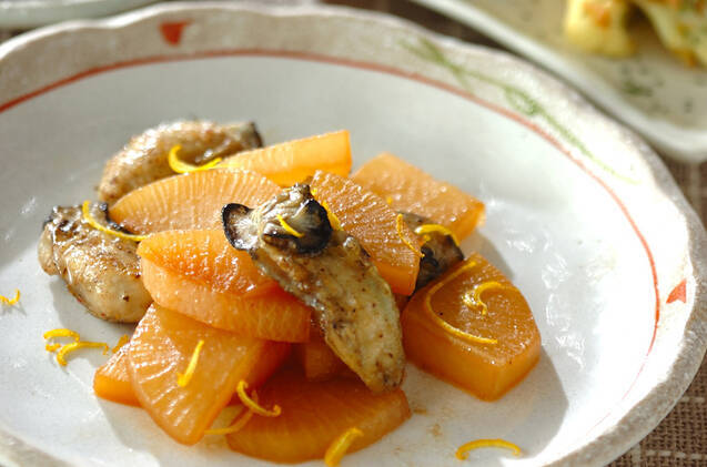 大根とカキの炒め煮