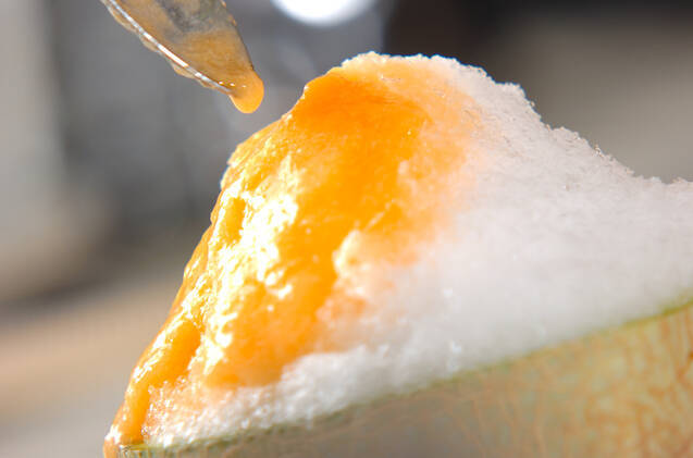 フレッシュメロンかき氷の作り方の手順2