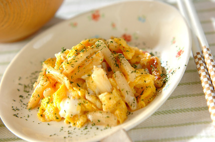 ホワイトアスパラの卵炒め