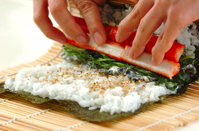 新ワカメの巻き寿司の作り方の手順3
