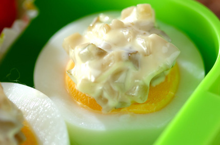 ゆで卵のピクルスのせ