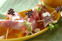 水菜とハムのサラダ