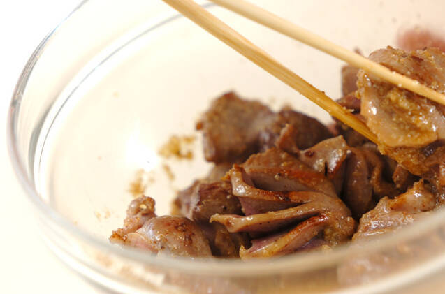 砂肝のゴマ酢和えの作り方の手順4